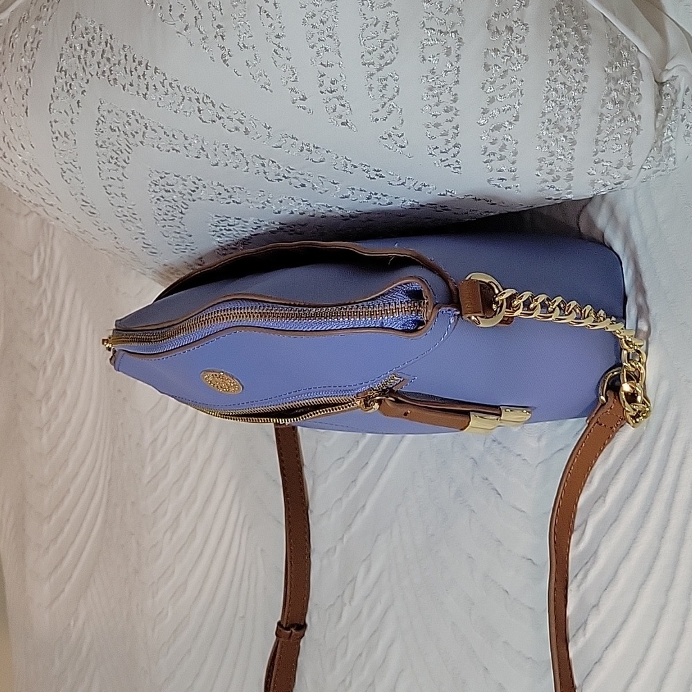 BAG ANNE KLEIN Style: Sawyer SKY BLUE Classic Curves 24" Drop Strap CROSSBODY